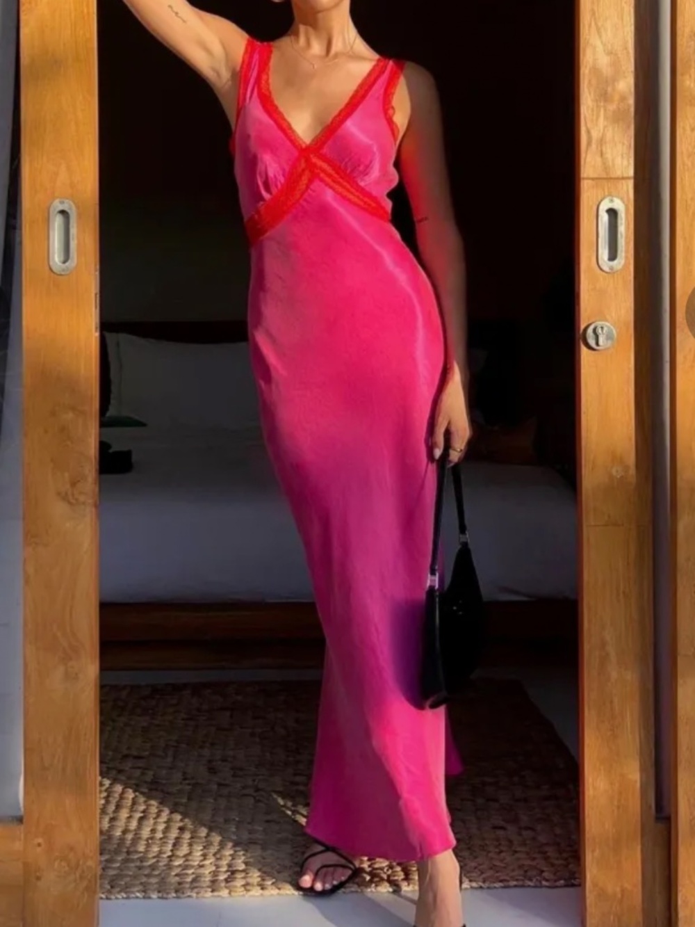 Bright Pink & Red Dress